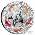 FILIGREE KOI Fortune 2 Oz Silver Coin 5$ Solomon Island 2023