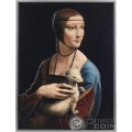 LADY WITH AN ERMINE By Leonardo Da Vinci 2 Oz Moneda Plata 10000 Francos Chad 2023