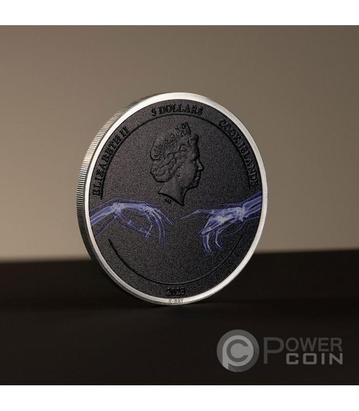 CREATION OF ADAM X Ray 1 Oz Silver Coin 5$ Cook Islands 2023