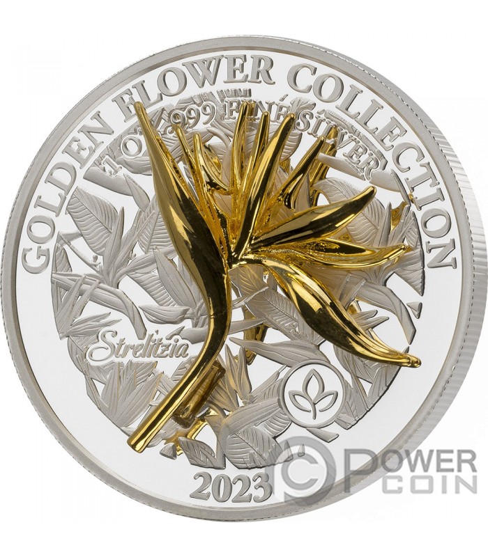 STRELITZIA Golden Flower Collection 1 Oz Silver Coin 5