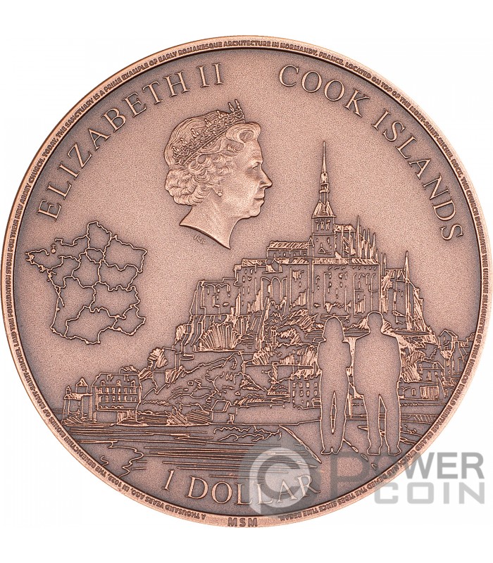 MONT SAINT MICHEL Copper Coin 1$ Cook Islands 2023