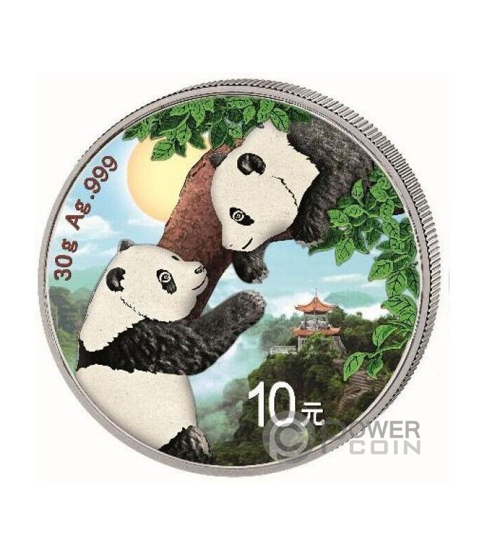 CHINA PANDA Colored Silver Coin 10 Yuan China 2023
