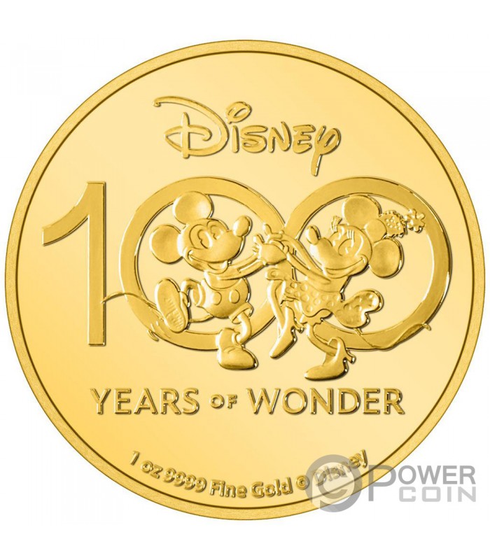 MICKEY MOUSE AND MINNIE MOUSE Disney 100 Years of Wonder 1 Oz Gold Coin  250$ Niue 2023