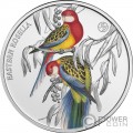EASTERN ROSELLA Pájaros 1 Oz Moneda Plata 1$ Niue 2023