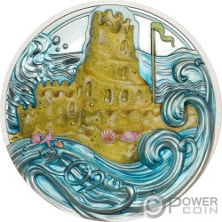 SANDCASTLE Childhood Memories Castello di Sabbia 3 Oz Moneta Argento 20$ Palau 2023