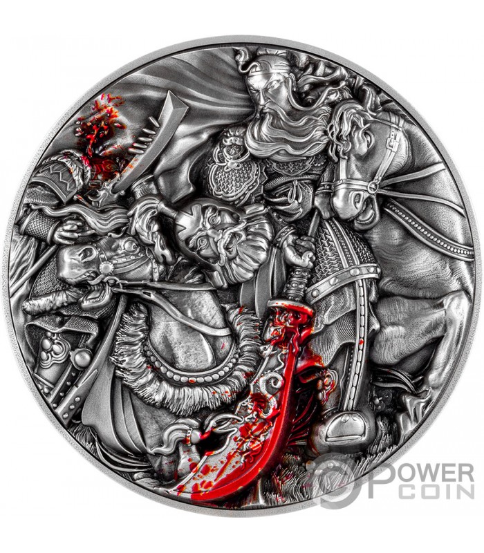 GUAN YU SLAYS HUA XIONG 2 Oz Silver Coin 10000 Francs Chad 2023