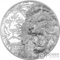 LION Nature Kings 1 Kg Kilo Monnaie Argent 100$ Cook Islands 2023