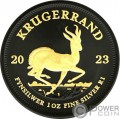 KRUGERRAND Gold Black Empire Edition 1 Oz Moneda Plata 1 Rand South Africa 2023