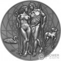 APHRODITE AND ADONIS Myth 2 Oz Moneda Plata 2000 Francos Cameroon 2023