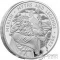 MERLIN Myths and Legends 2 Oz Серебро Монета 5£ Великобритания 2023