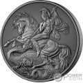 ST GEORGE AND THE DRAGON Antiqued 1 Kg Kilo Серебро Монета 50 фунт Сент-Хелена 2023