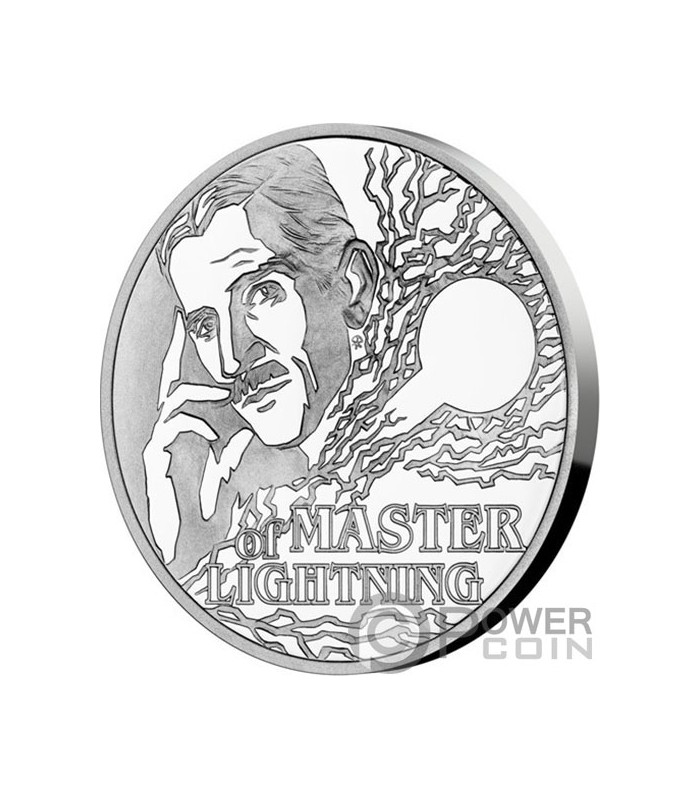 MASTER OF LIGHTNING Nikola Tesla 1 Oz Silver Coin 1$ Niue 2023