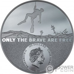 COAST GUARD Real Heroes 1 Kg Kilo Серебро Монета 100$ Острова Кука 2023