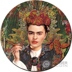 FRIDA KAHLO LA MARAVILLA Great Micromosaic Passion II 3 Oz Moneta Argento 20$ Palau 2023