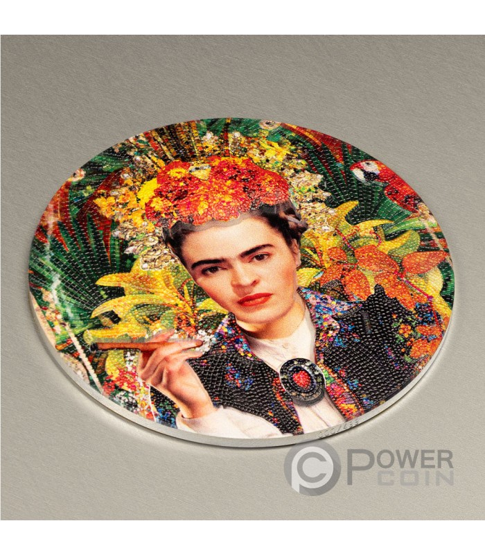 FRIDA KAHLO LA MARAVILLA Great Micromosaic Passion II 3 Oz Silver Coin 20$  Palau 2023