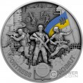 FORTRESS BAKHMUT Land Of Freedom Ukraine 2 Oz Moneda Plata 10 Cedis Ghana 2023