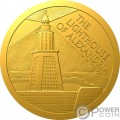 LIGHTHOUSE OF ALEXANDRIA Семь чудес Древнего мира 1 Oz Золотая монета 50$ Ниуэ 2023