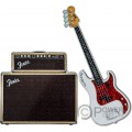 PRECISION BASS AND BASSMAN Fender Dynamic Duo Set 2 x 1 Oz Monnaies Argent 2$ Solomon Islands 2023