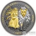 UNA AND THE LION HIS MAJESTY 1 Oz Moneda Plata 1 Pound Saint Helena 2023