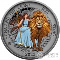 UNA AND THE LION Colored 1 Oz Moneda Plata 1 Pound Saint Helena 2023