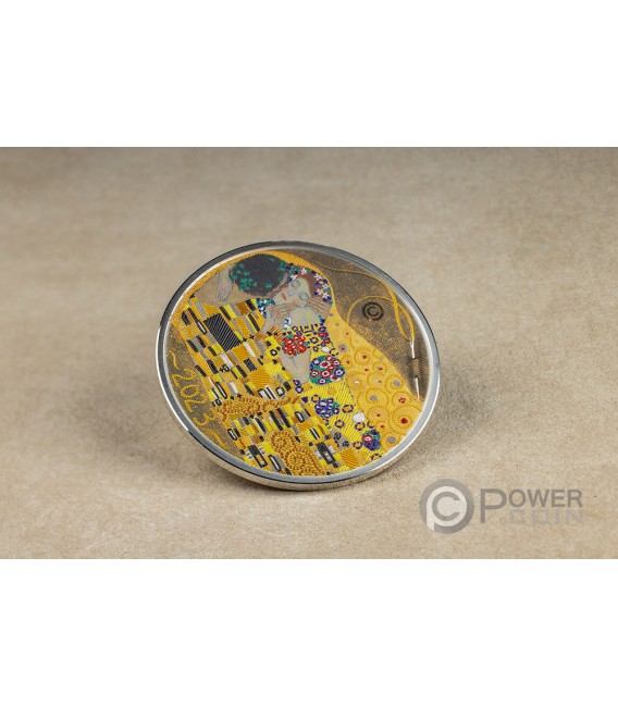 KISS Gustav Klimt Fine Embroidery Art 3 Oz Silver Coin 20$ Palau 2023