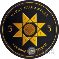 VIVAT HUMANITAS Black Platinum Cyber Red 1 Oz Silver Coin 5