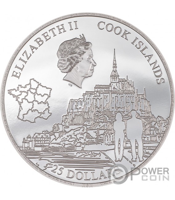 MONT SAINT MICHEL 5 Oz Silver Coin 25$ Cook Islands 2023