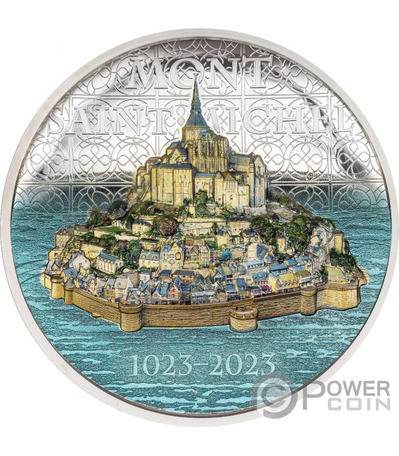 MONT SAINT MICHEL 5 Oz Серебро Монета 25$ Острова Кука 2023