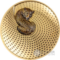 LEOPARD Camouflage of Nature Gilded 5 Oz Monnaie Argent 20$ Palau 2024