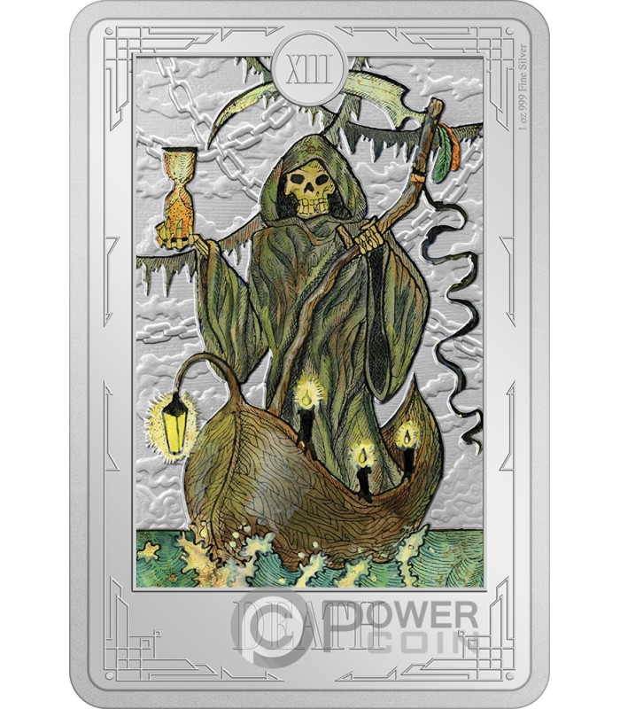 DEATH Tarot Cards 1 Oz Серебро Монета 2$ Ниуэ 2023