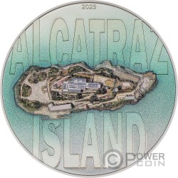 ALCATRAZ ISLAND 3 Oz Moneda Plata 20$ Cook Islands 2023