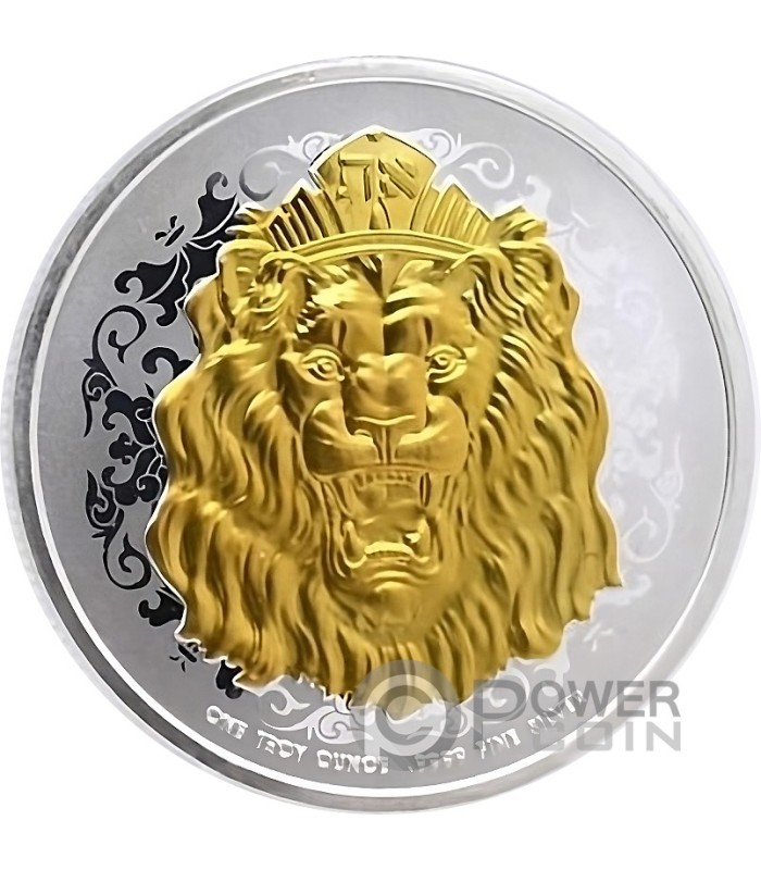 ROARING LION Gilded 1 Oz Silver Coin 2$ Niue 2023