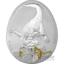 NEIMONGOSAURUS Dinosaurs in Asia 1 Oz Moneda Plata 2$ Samoa 2023