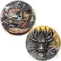 DRAGON Edition Signature Set 2 x 5 Oz Monedas Plata 5000 Francos Ivory Coast 2024