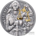THEMIS Great Greek Mythology 2 Oz Монета Серебро 2000 Франков Камерун 2023