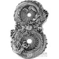 FIGURE EIGHT DRAGONS 3 Oz Silver Coin 15000 Francs Chad 2024