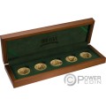 BIG FIVE NORTH AMERICA Set 5 Monedas Oro 100 Francs Ivory Coast 2023