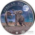 ELEPHANT Giant Moon African Wildlife 1 Kg Kilo Moneda Plata 2000 Shillings Somalia 2024