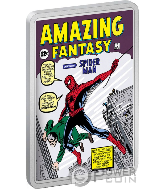 AMAZING FANTASY 15 Spiderman Comix 2 Oz Silver Coin 5$ Niue 2023