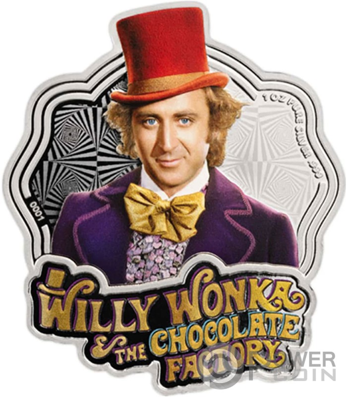 WILLY WONKA AND THE CHOCOLATE FACTORY 1 Oz Silver Coin 5$ Samoa 2024