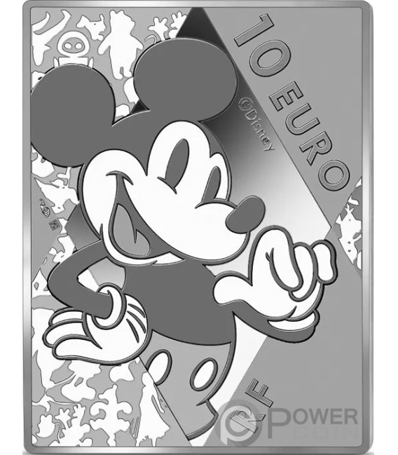 MICKEY MOUSE AND FRIENDS 100 Years Walt Disney Moneda Plata 10€ Euro France 2023