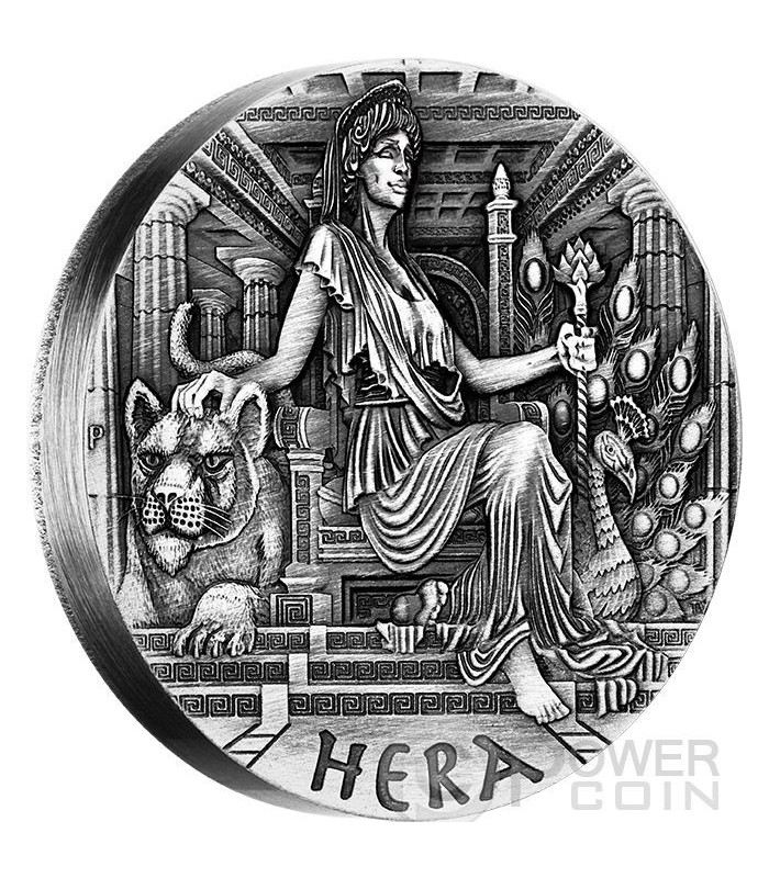 HERA Goddesses of Olympus High Relief Rimless 2 Oz Monnaie Argent
