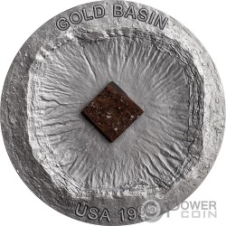 GOLD BASIN Meteorite Geography Серебро Монета 2000 Франки CFA Cameroon 2023