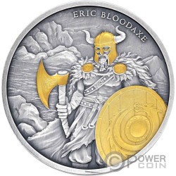 ERIC BLOODAXE Legendary Warriors Gilded 1 Oz Silber Medaille 2023