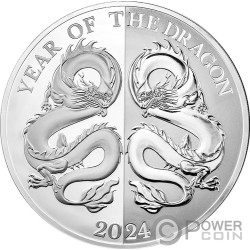 YEAR OF THE DRAGON Pendant Silver Coin 500 Francs Cameroon 2024