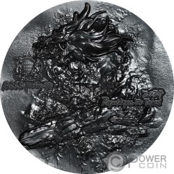 DRAGON FIRE Obsidian Black 5 Oz Серебро Монета 18888 Francs Чад 2024