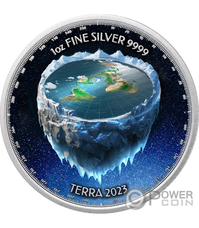 FLAT EARTH Conspiracies 1 Oz Silver Coin 2$ Niue 2023