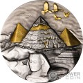 PYRAMID AT GIZA 2 Oz Moneta Argento 10000 Francs Chad 2024