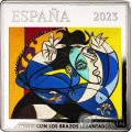 WOMAN WITH ARMS RAISED Picasso 50 Anniversario Moneta Argento 50€ Euro Spain 2023