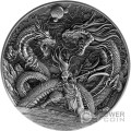 ZHU RONG God of Fire 2 Oz Moneda Plata 10000 Francs Chad 2024